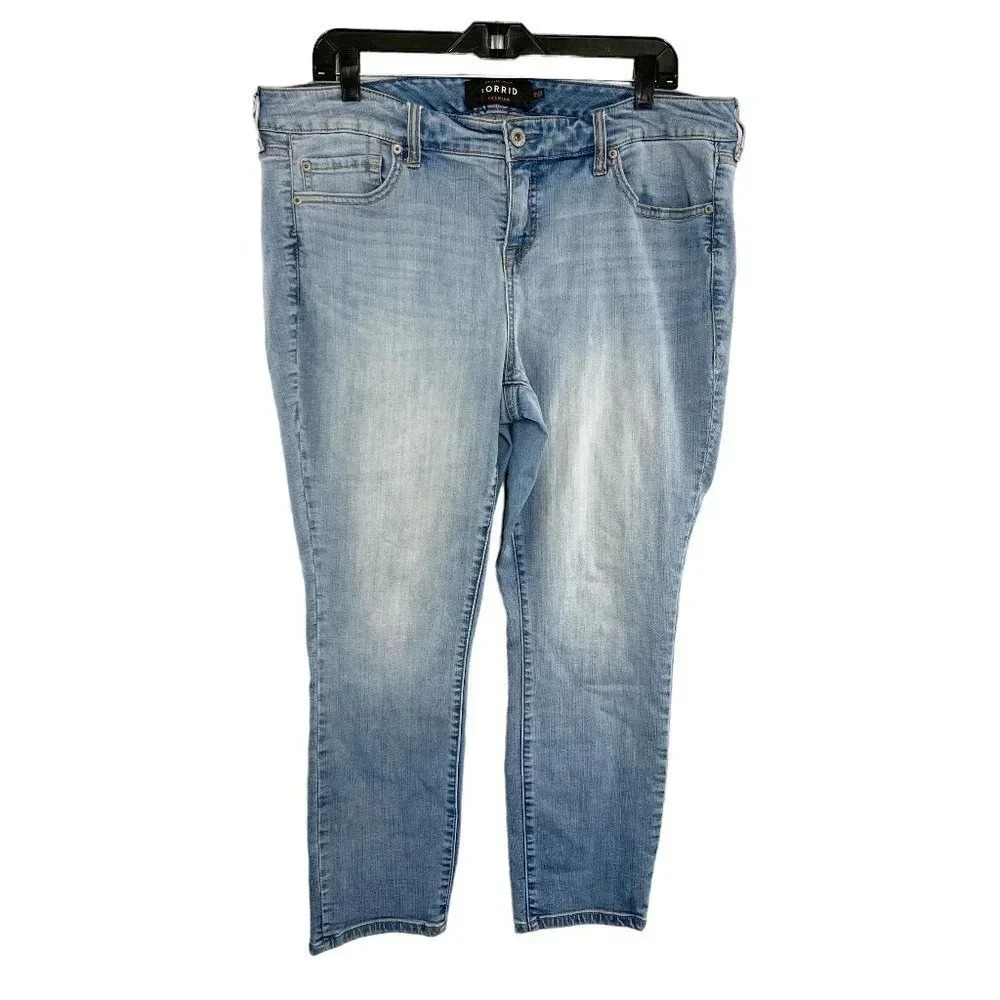 Torrid Light Wash High Rise Cropped Skinny Jeans Women's Plus Size 18